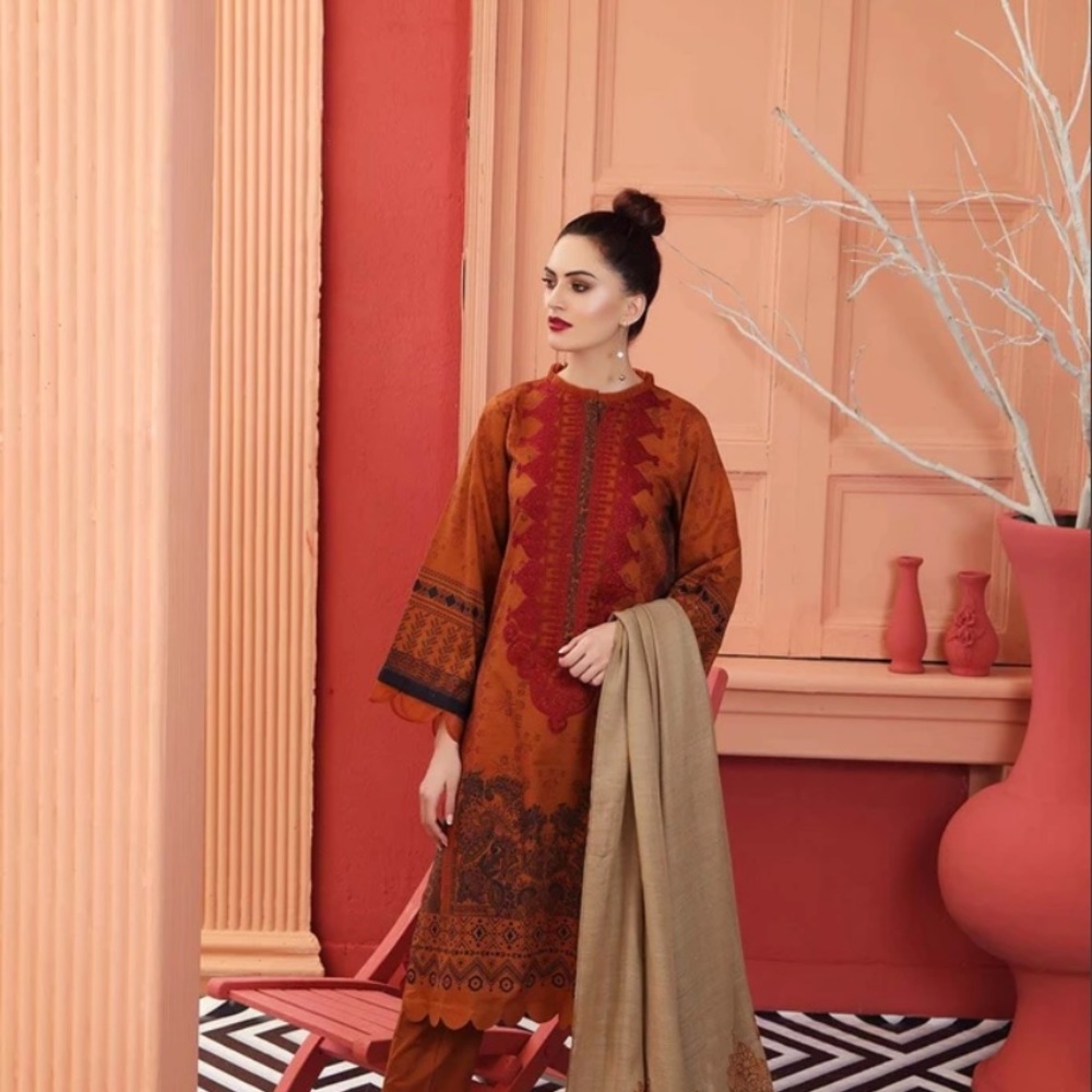 COPY - Designer embroidered 3 piece dress